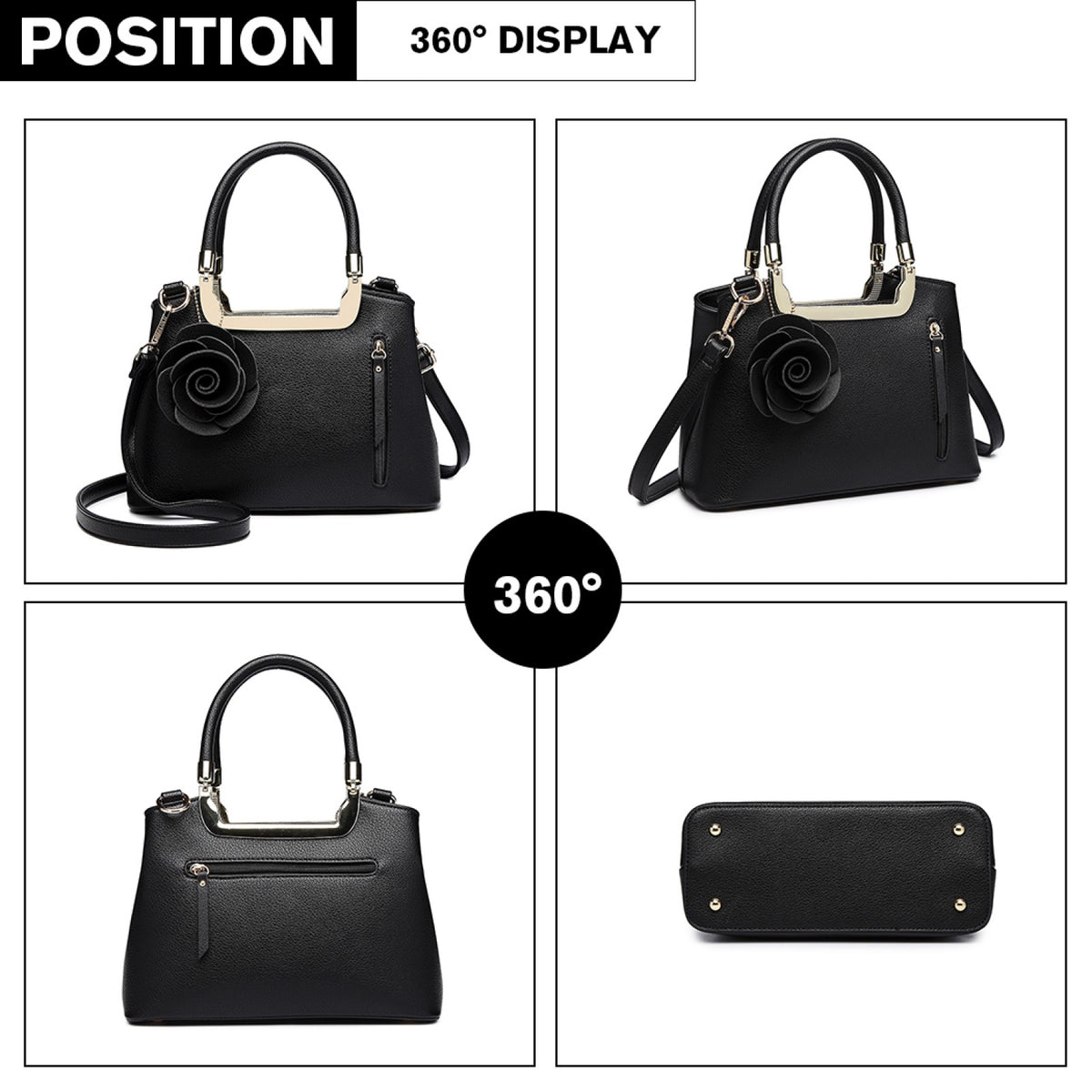 Kono Miss Lulu PU Leather Rose Hanging Ornament Handbag