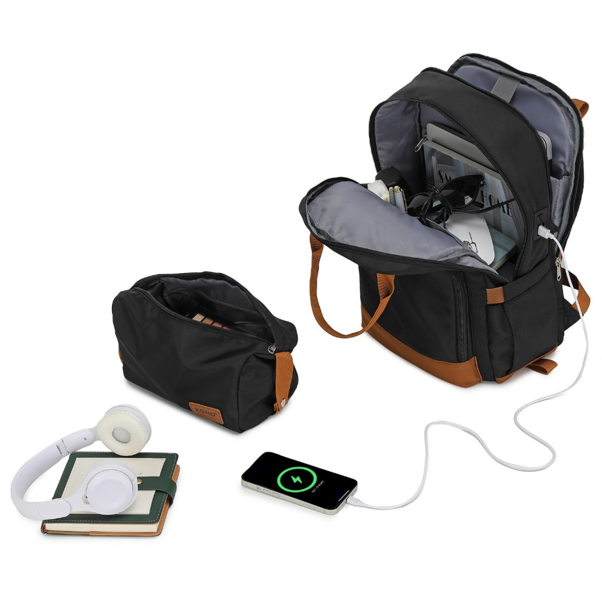 Kono Multi-Compartment Laptop Backpack