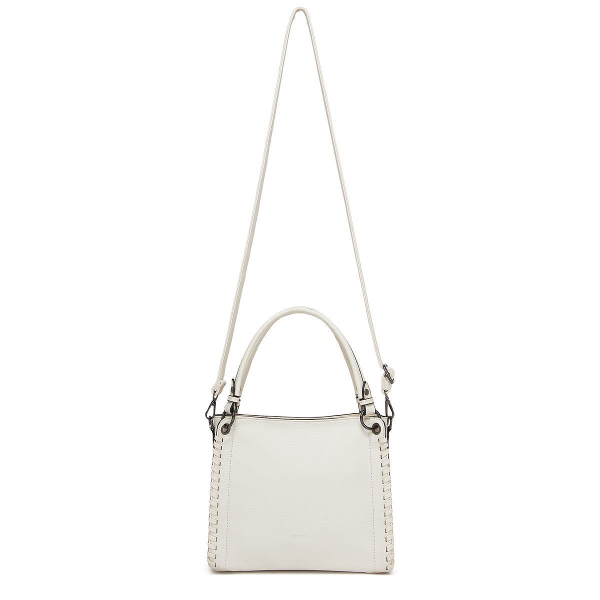 Miss Lulu Textured PU Leather Crossbody Handbag with Woven Accents for Women