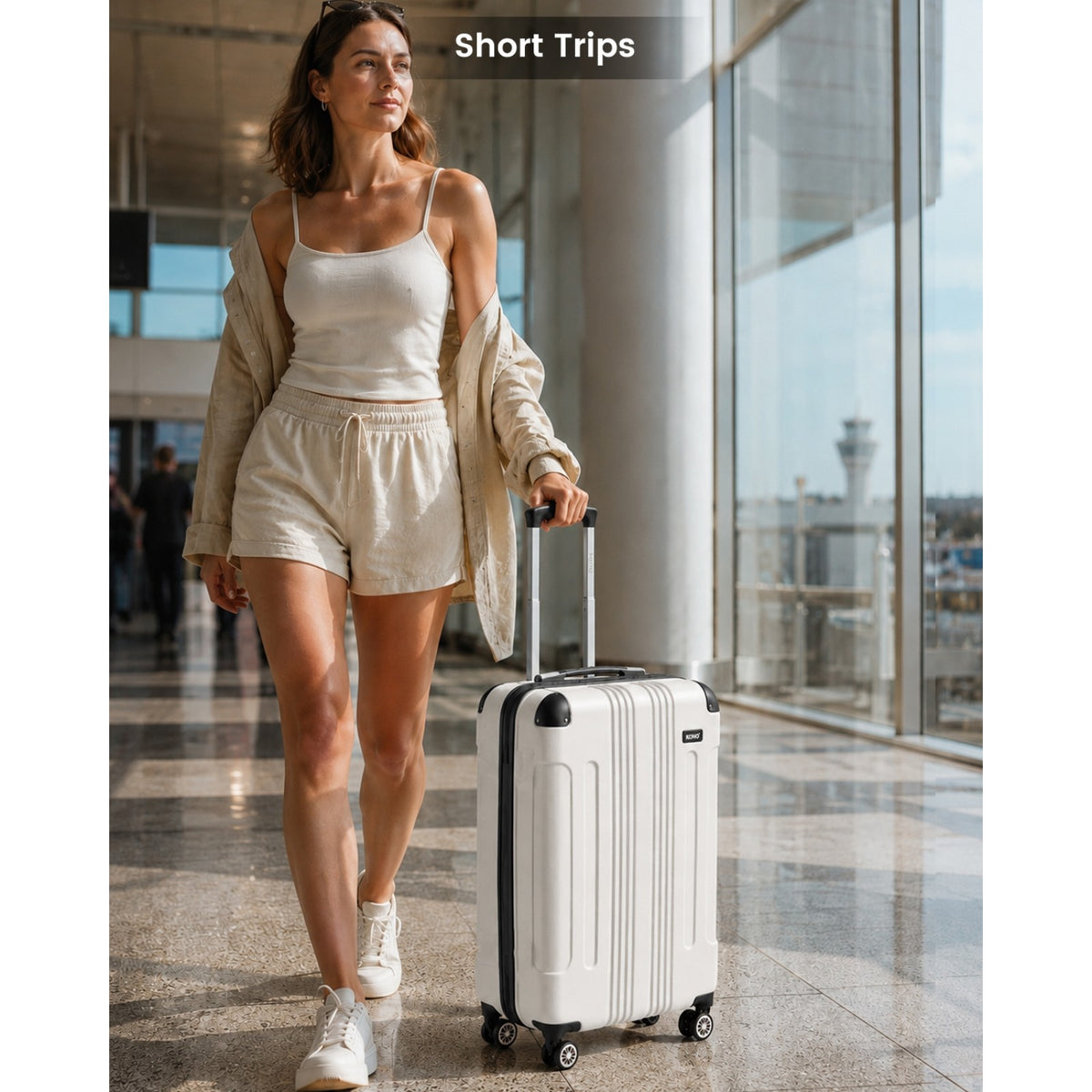 Kono ABS Lightweight Compact Hard Shell Suitcase Travel Luggage