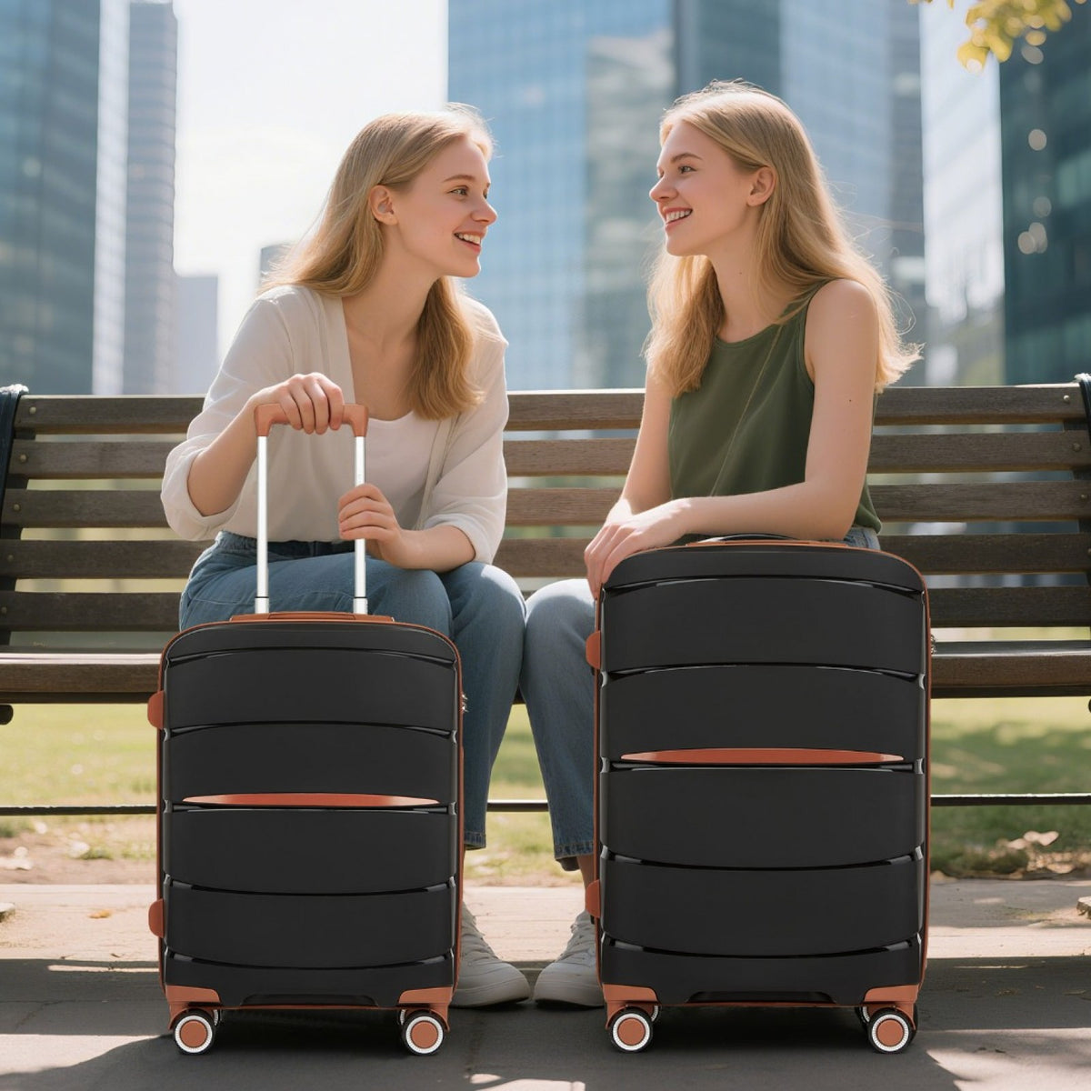 Kono PP Modern Scratch-Resistant Suitcase