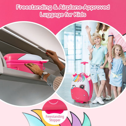 Kids Luggage with Light-Up Wheels and Telescopic Handle