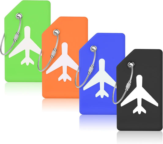 Silicone Luggage Tags with Name Card – 2 to 8 Pack