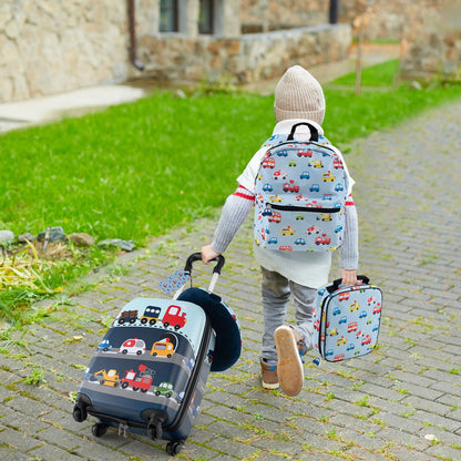 5 Piece Kids Luggage Set Carry-On Children Rolling Suitcase Set with Backpack