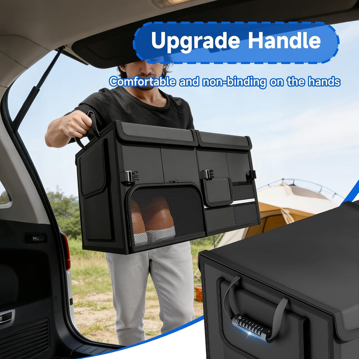 Car Boot Organiser, Foldable Multi Compartment Car Accessories