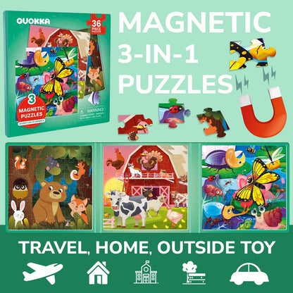 Toddler Magnetic Puzzles for 3 4 Year Olds - Travel Games for Kids 3-5