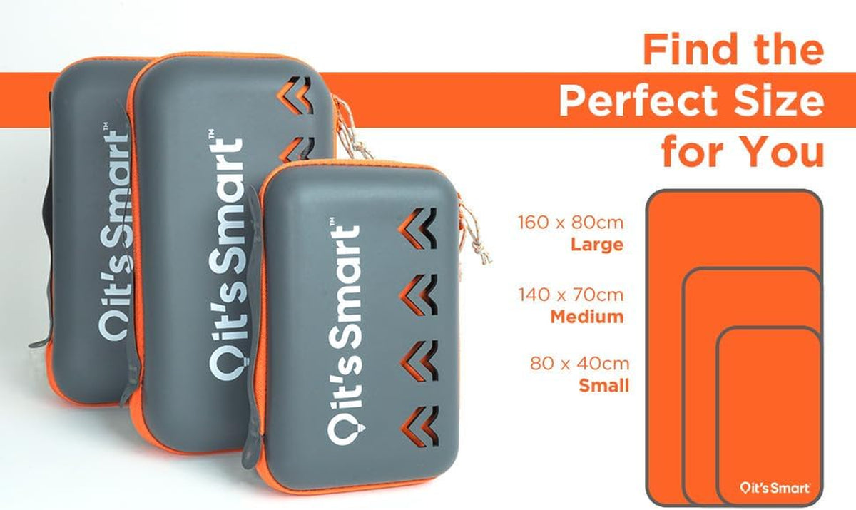 Microfibre Travel Towel Camping Towel, Swimming, Beach, Quick Dry & Super Compact - Great for Festivals, Beach, Wild Swimming, Sports, Gym, Yoga and Hiking (Small) 80Cm X 40Cm
