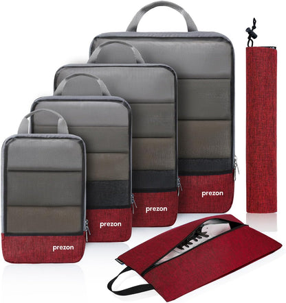 Compression Packing Cubes, Luggage Organiser Set, Extensible Suitcase Organiser, Packing Organisers for Suitcases, Packing Cubes for Travel or Home Storage