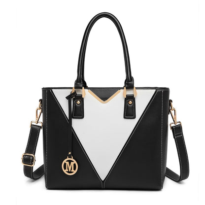 Miss Lulu Leather Look V-Shape Shoulder Handbag