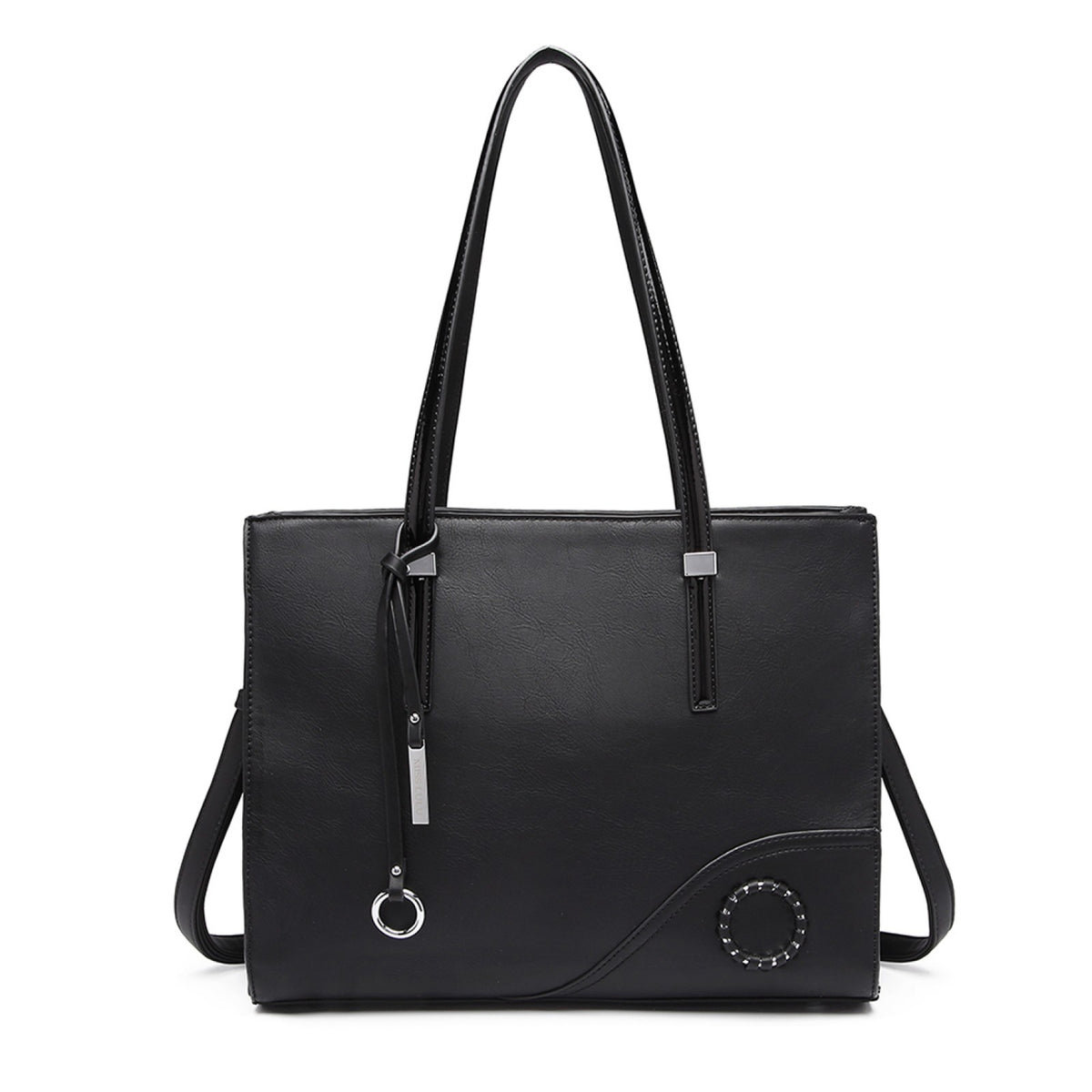 Miss Lulu Glossy Detail Shoulder Bag