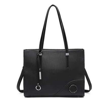 Miss Lulu Glossy Detail Shoulder Bag