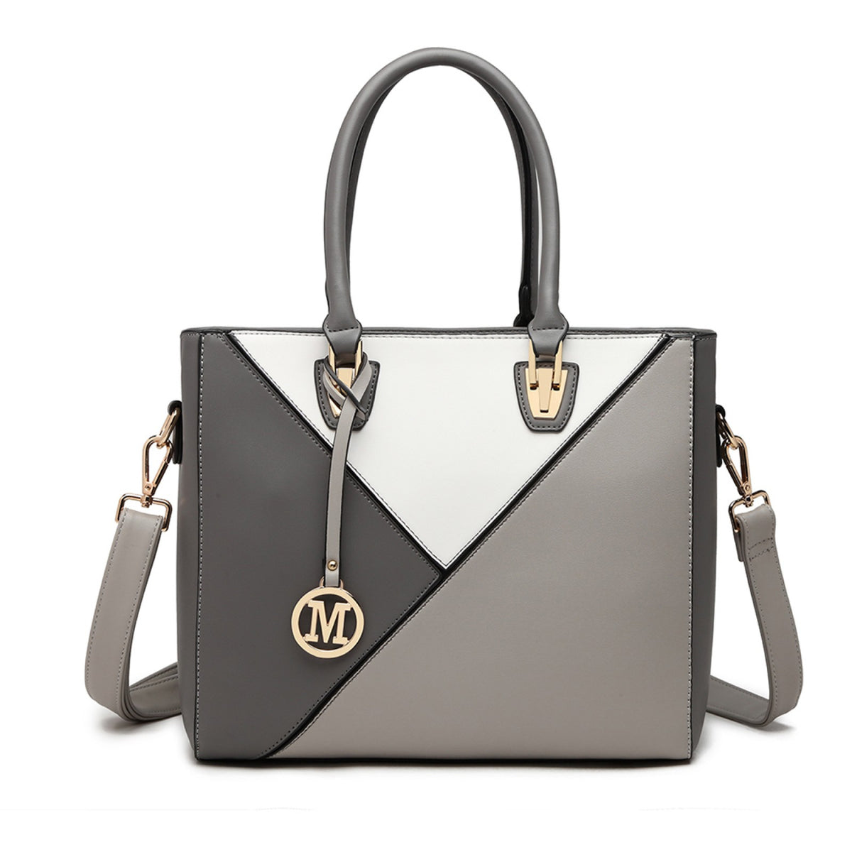 Miss Lulu Leather Look Geometric Ombre Handbag