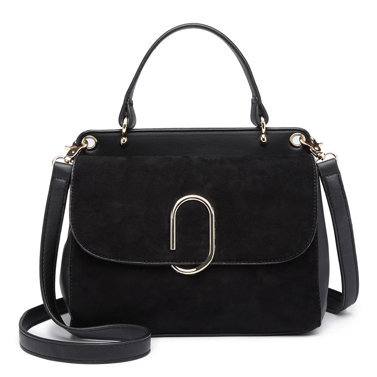 Kono Miss Lulu Stylish Ladies Leather Handbag Shoulder Bag Black
