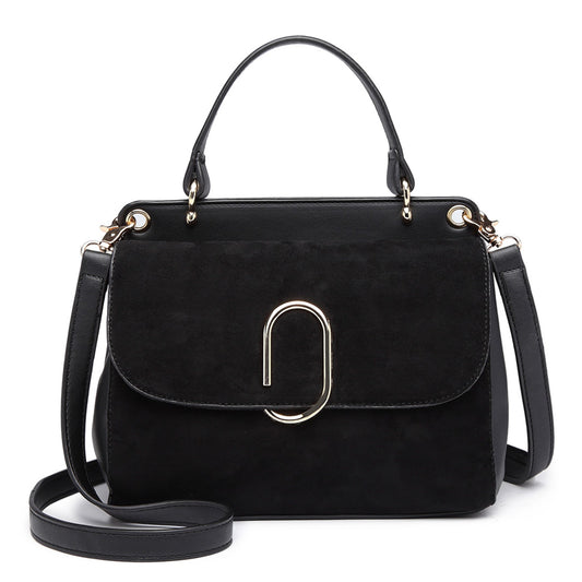 Kono Miss Lulu Stylish Ladies Leather Handbag Shoulder Bag Black