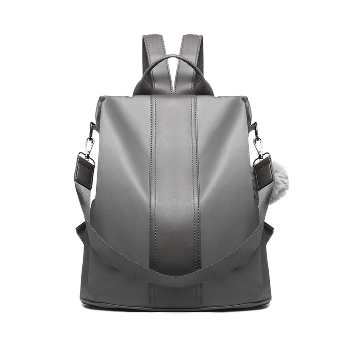 Miss Lulu Two Way Backpack Shoulder Bag with Pom Pom Pendant