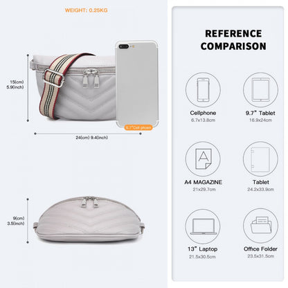 Miss Lulu Wide Strap Bum Bag Lightweight Adjustable Waist Bag