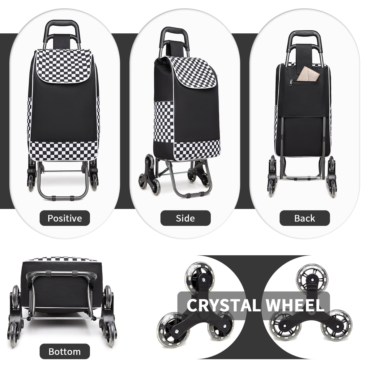 Kono 6 Wheel Push Shopping Trolley
