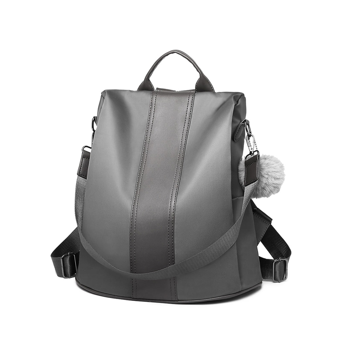Miss Lulu Two Way Backpack Shoulder Bag with Pom Pom Pendant