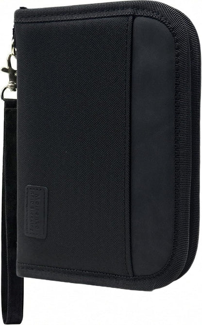 RFID Passport Holder Travel Wallet for 2 - A5 Zip Purse, Red
