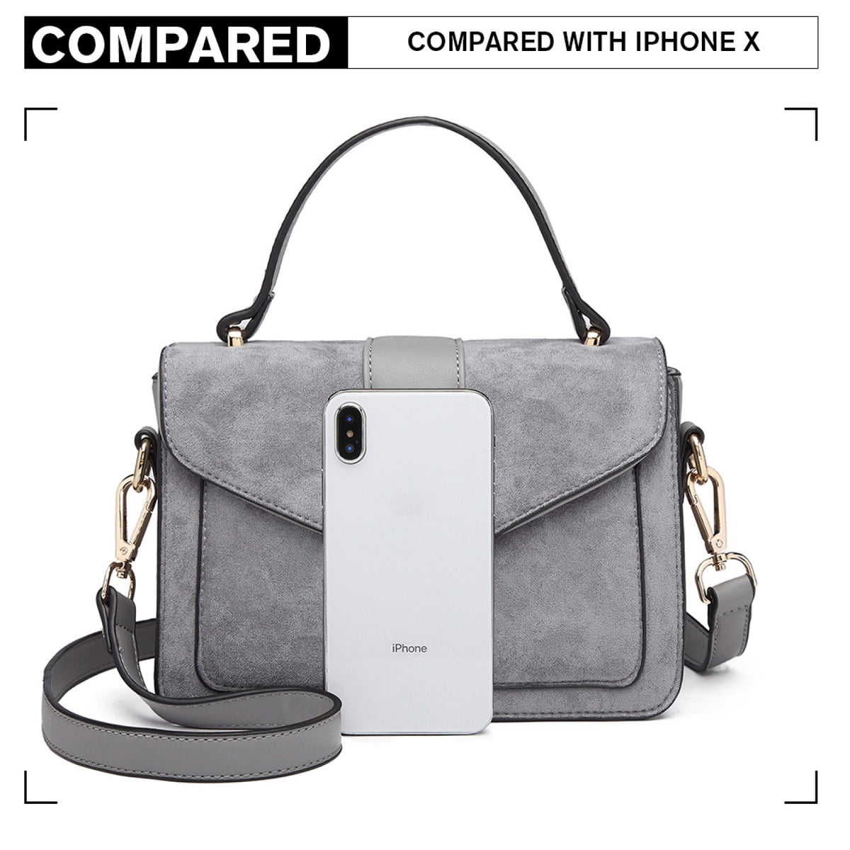 Miss Lulu Matte PU Leather Midi Handbag Cross Body Bag