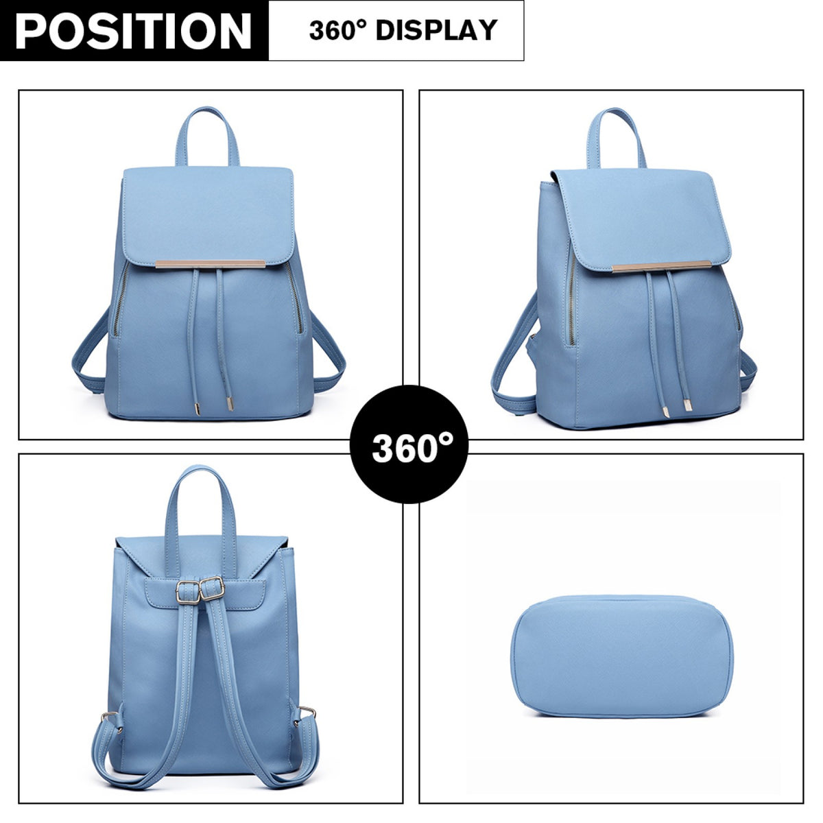 Miss Lulu Faux Leather Stylish Fashion Backpack