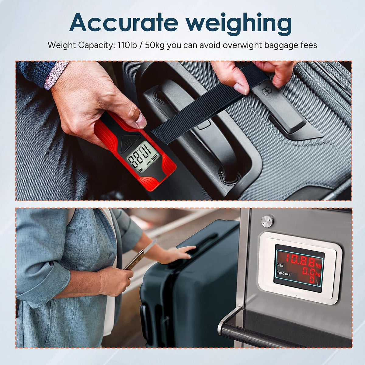 Battery-Free Luggage Scale, Suitcase Weighing Scales