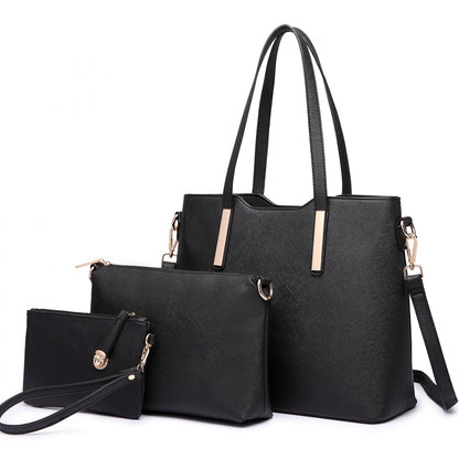 Miss Lulu Three Piece Tote Shoulder Bag And Clutch