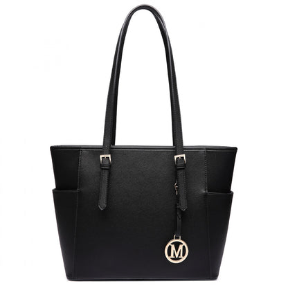 Miss Lulu Faux Leather Adjustable Handle Tote Bag