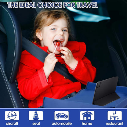 Folding Kids Lap Desk - Car Seat Travel Tray for Road Trip Activities