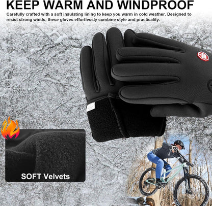 Winter Thermal Gloves for Cycling Bike Riding Driving Golf Netball Touchscreen Windproof Anti-Slip Warm Handwear Men Women Ladies Gloves for Outdoor Sport Daily Work Running Fishing Walking Climbing
