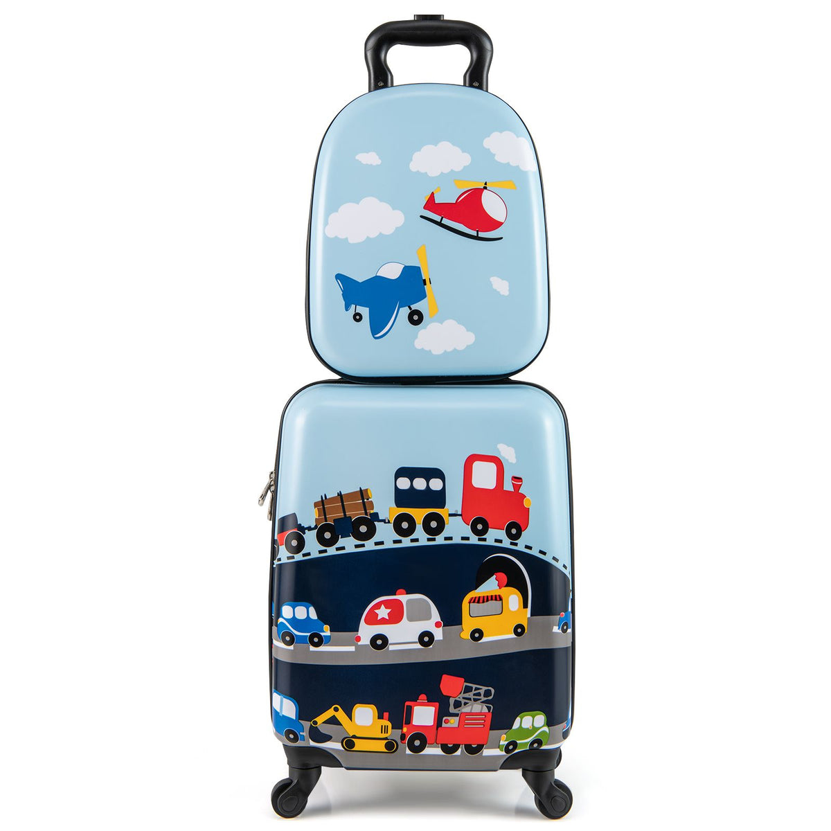 2 Pieces Kid Luggage Set with 4 Spinner Wheels and Telescopic Handle
