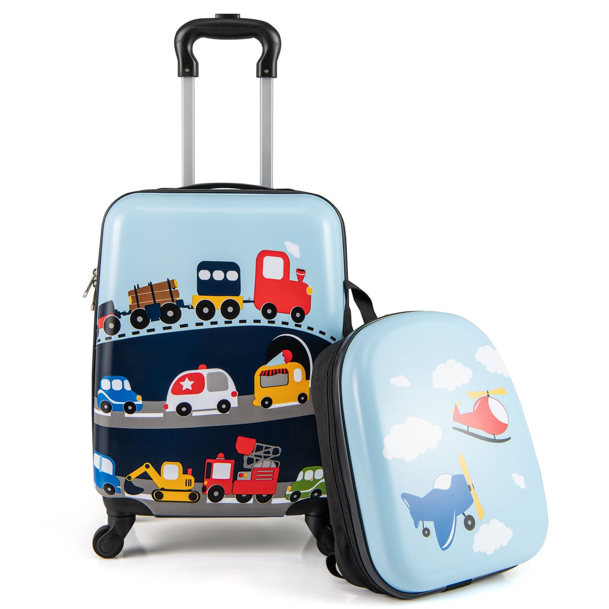 2 Pieces Kid Luggage Set with 4 Spinner Wheels and Telescopic Handle