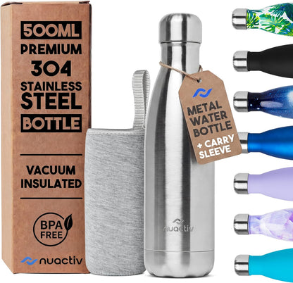 Stainless Steel Water Bottle 500Ml Vacuum Insulated Metal Flask