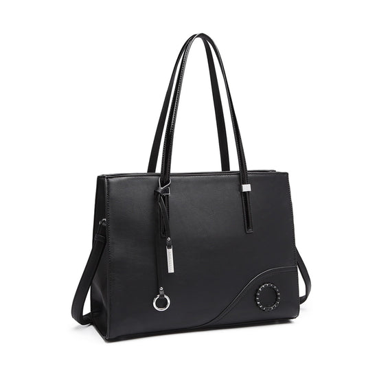 Miss Lulu Glossy Detail Shoulder Bag