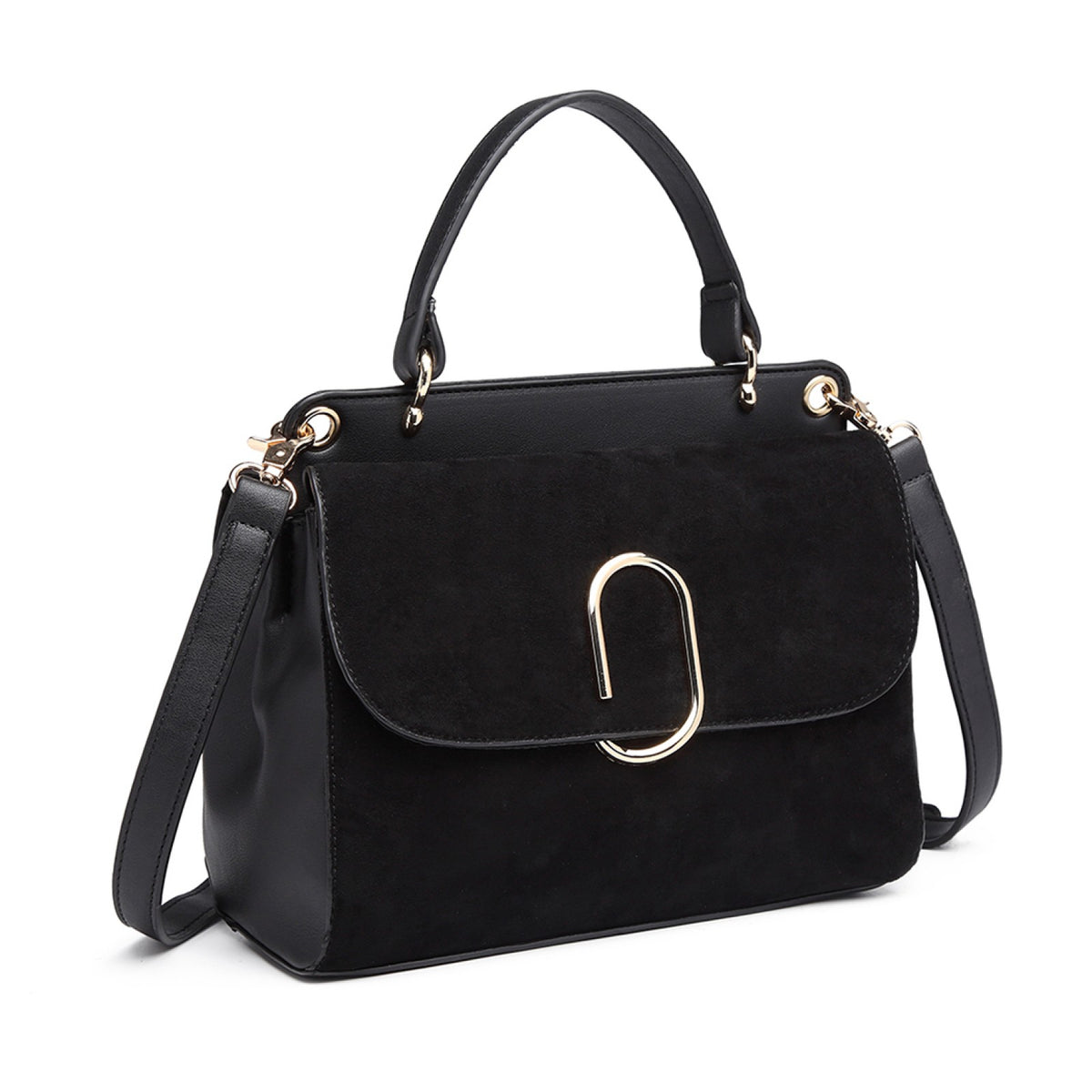 Kono Miss Lulu Stylish Ladies Leather Handbag Shoulder Bag Black