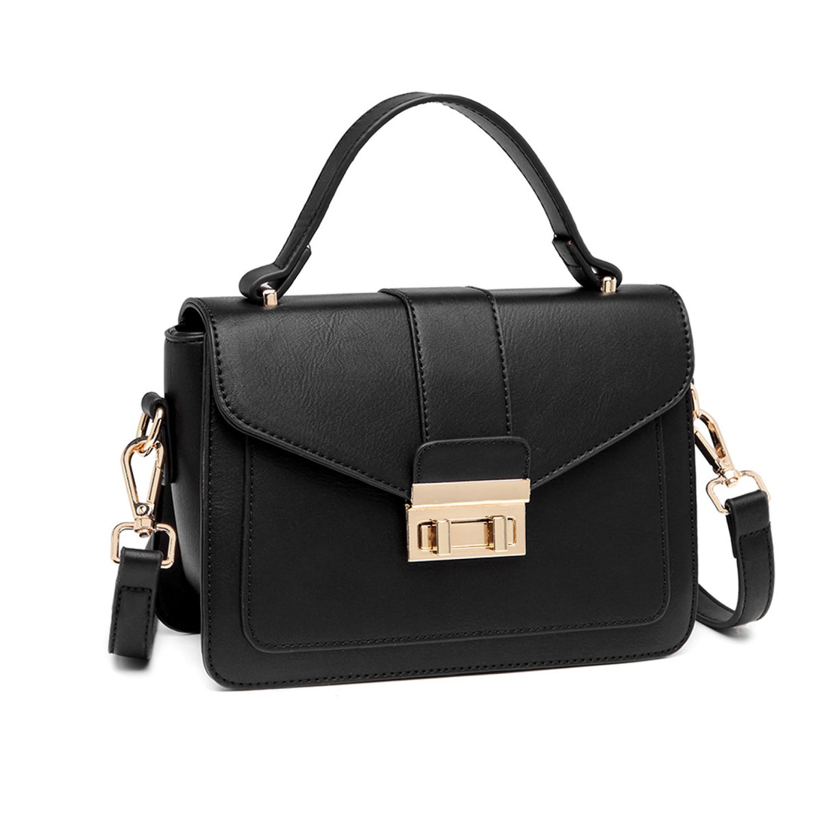 Miss Lulu Leather Look Midi Handbag