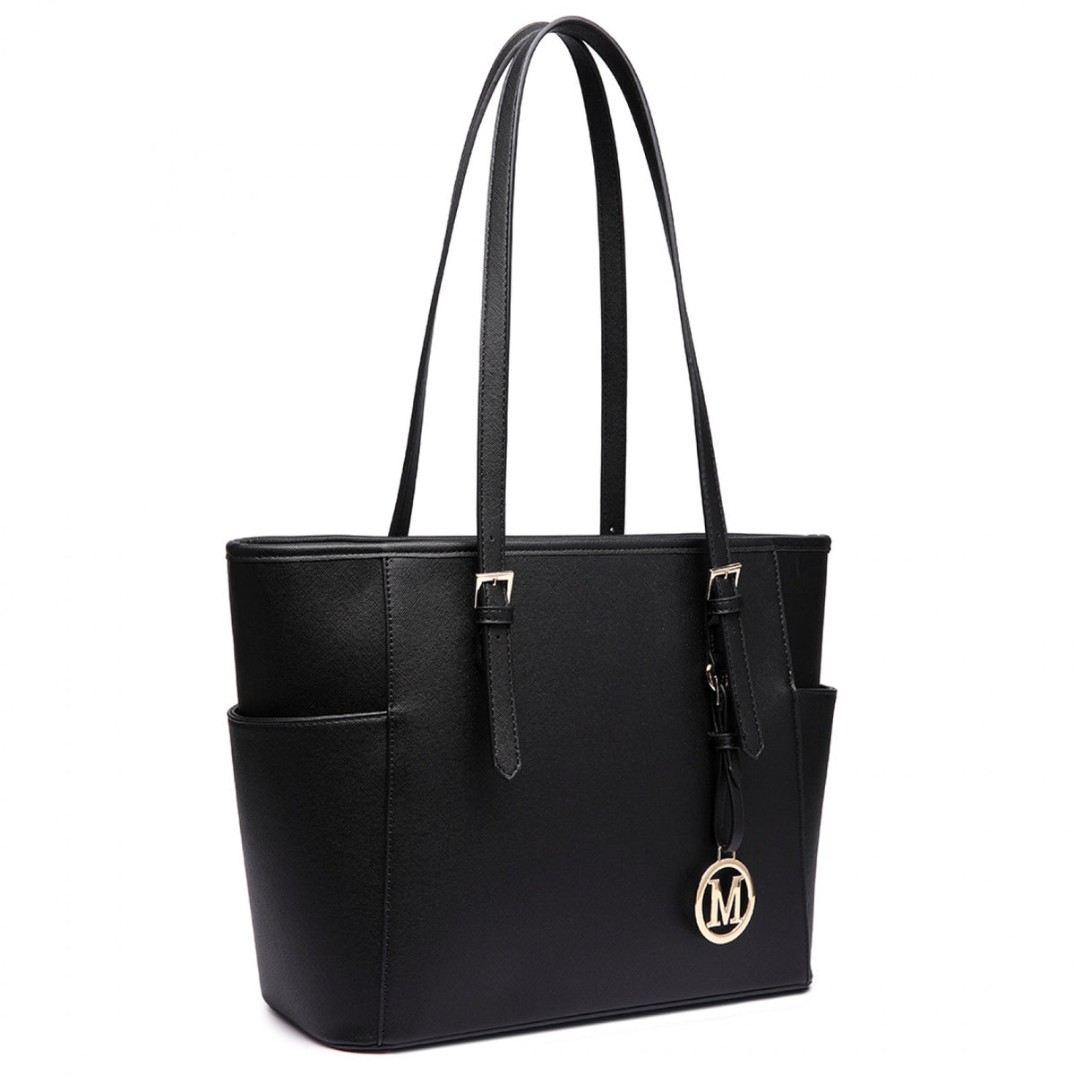 Miss Lulu Faux Leather Adjustable Handle Tote Bag