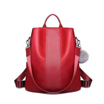Miss Lulu Two Way Backpack Shoulder Bag with Pom Pom Pendant