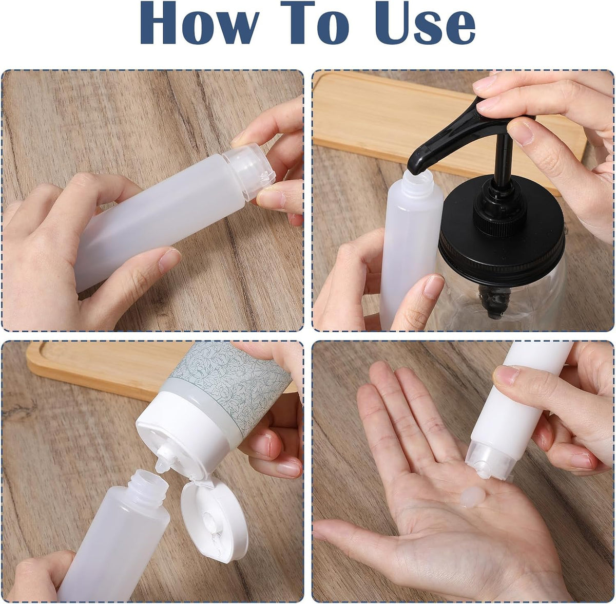 6Pcs Travel Bottles for Toiletries 50Ml,30Ml & 50Ml Clear Plastic Empty Squeeze Bottle,Transparent Refillable Travel Bottles,Leak Proof Small Squeeze Bottle for Toiletries,Makeup,Shampoo