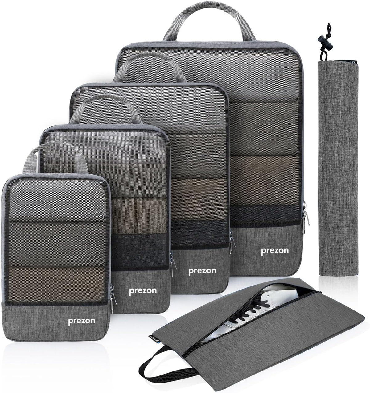 Compression Packing Cubes, Luggage Organiser Set, Extensible Suitcase Organiser, Packing Organisers for Suitcases, Packing Cubes for Travel or Home Storage