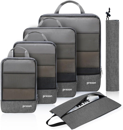 Compression Packing Cubes, Luggage Organiser Set, Extensible Suitcase Organiser, Packing Organisers for Suitcases, Packing Cubes for Travel or Home Storage