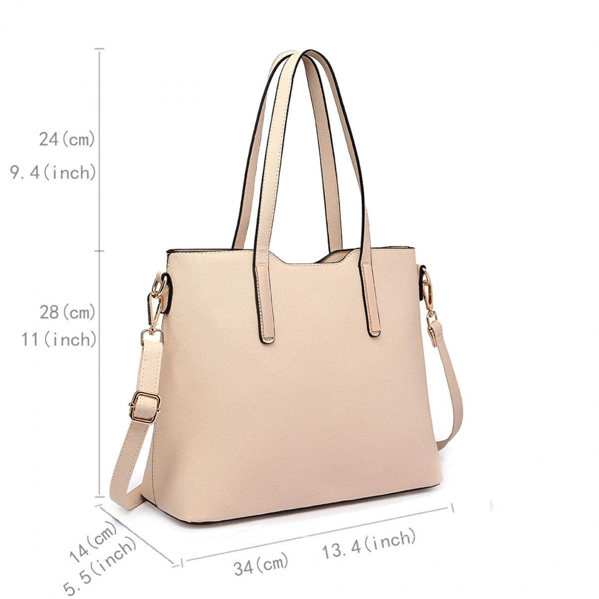 Miss Lulu Three Piece Tote Shoulder Bag And Clutch
