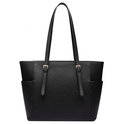 Miss Lulu Faux Leather Adjustable Handle Tote Bag