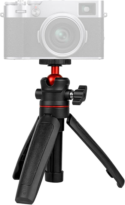 Mini Camera Tripod Selfie Stick Travel Tripod Compact Phone Holder, Black
