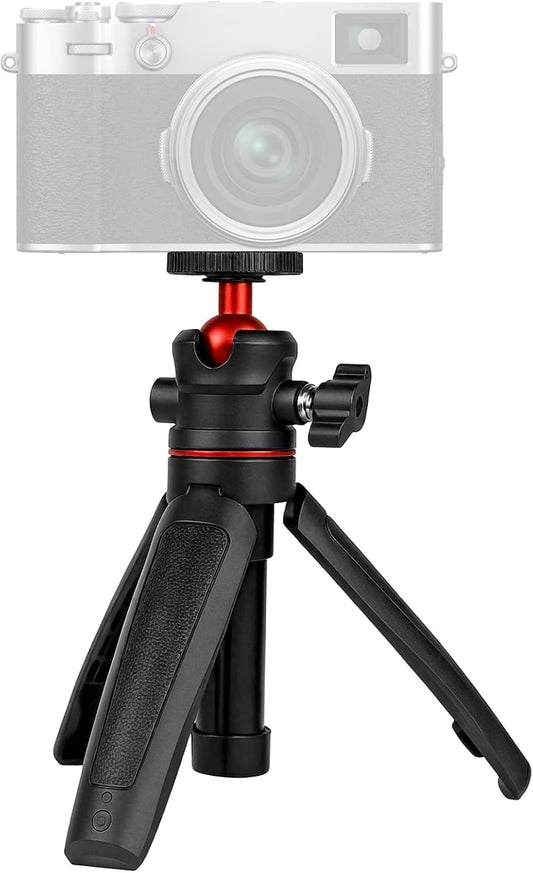 Mini Camera Tripod Selfie Stick Travel Tripod Compact Phone Holder, Black