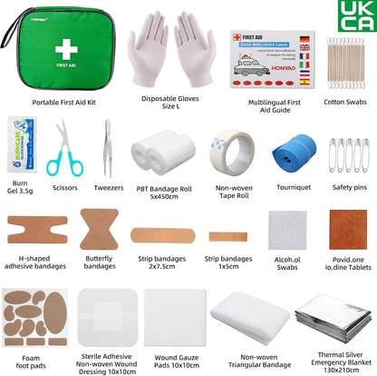 125 Pcs First Aid Kit Waterproof, Portable Survival Kits, Emergency Compact First Aid Bag - Safety Essentials for Travel Camping Car Home Outdoor Workplace Kids Hiking Motorbike Cycling