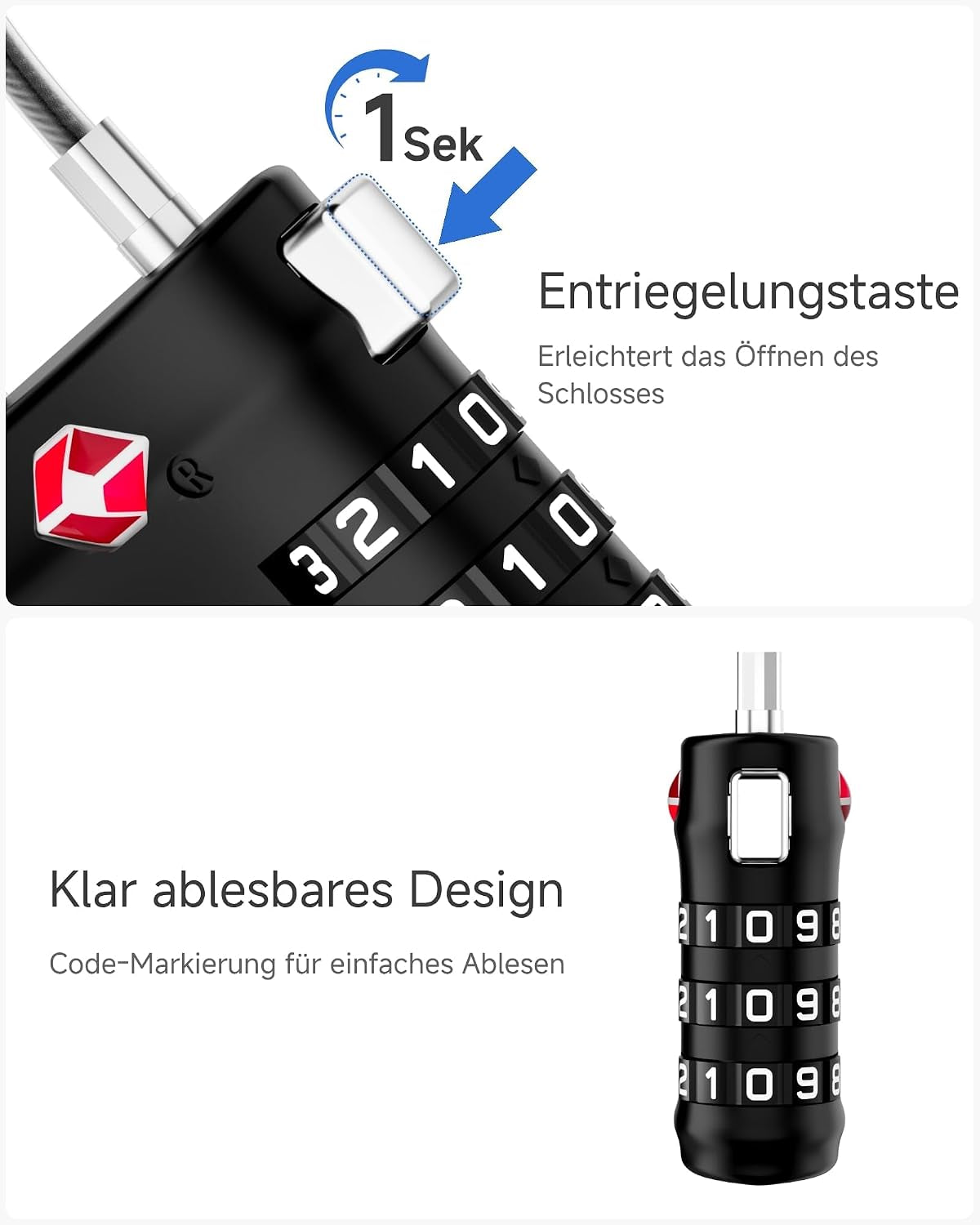 Suitcase Locks, Luggage Locks, TSA Approved Luggage Locks,Charcoal,2