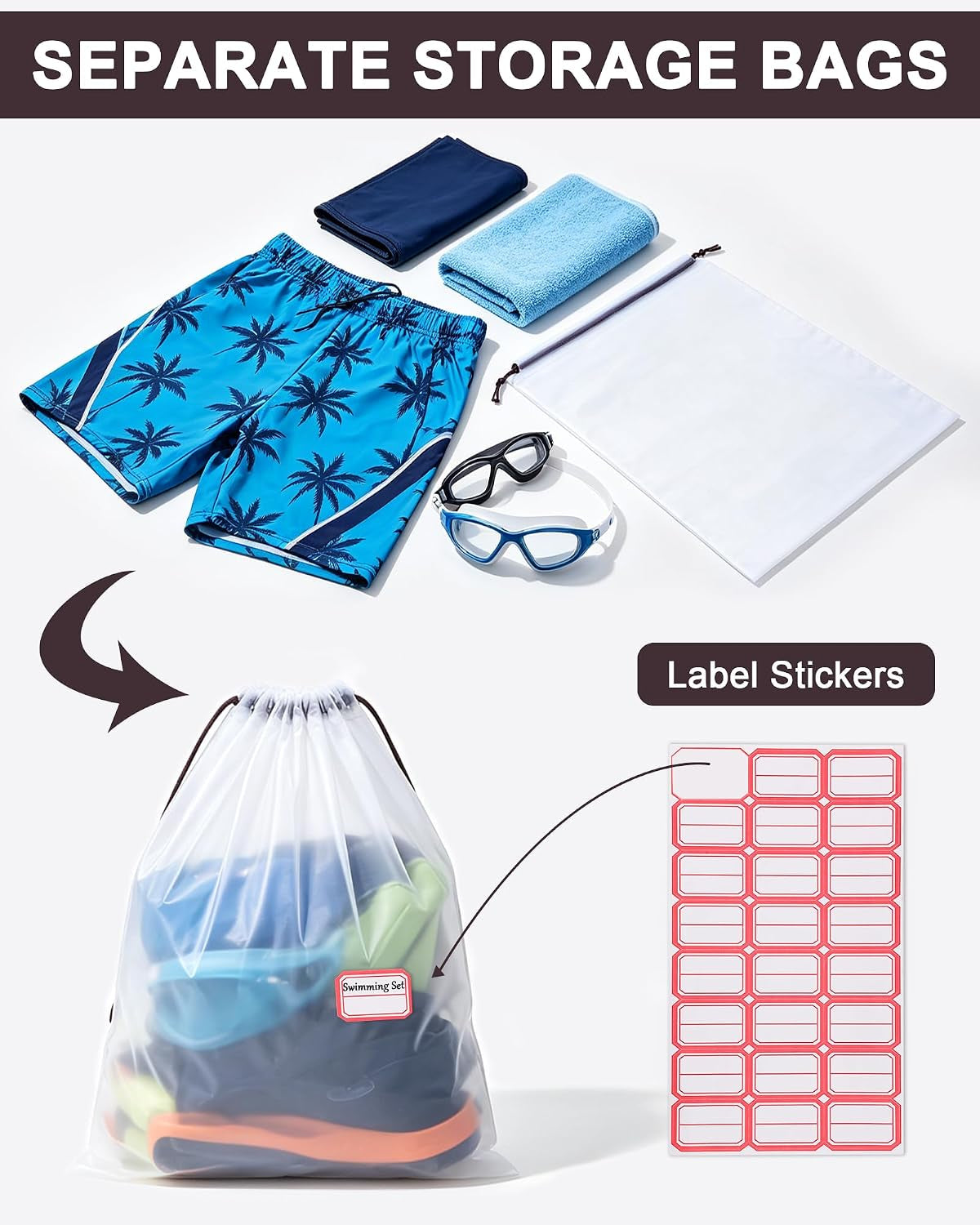 8 Pack Shoe Bags for Travel,30 * 40CM Clear Drawstring Shoe Bags