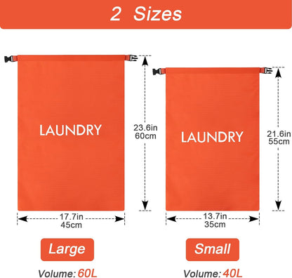 2 Pack Travel Laundry Bag, Nylon Washing Bags for Laundry, Camping