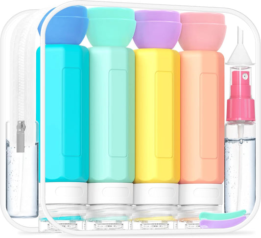 17PCS Travel Bottles for Toiletries, Colorful, 100Ml
